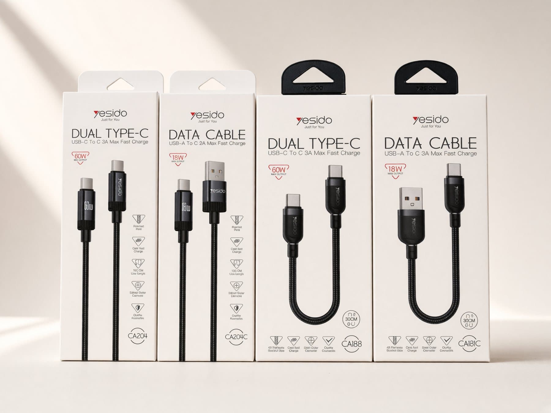 Braided USB-C charging cables